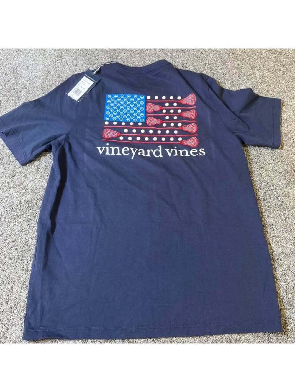 Vineyard Vines Boy’s Lacrosse Flag Pocket T-Shirt Size Large NWT